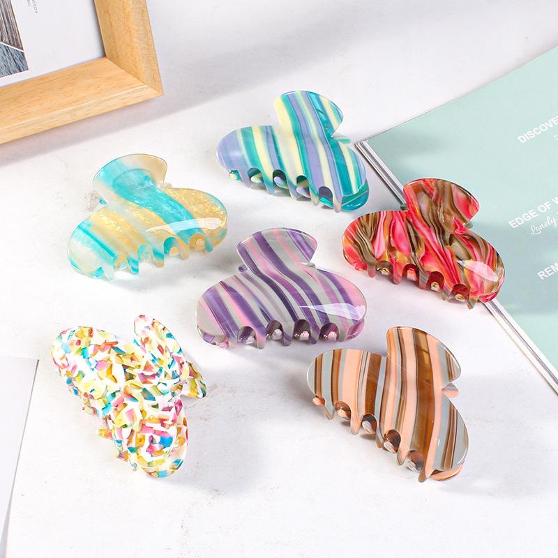 

2023 Korean Exquisite Acetate Geometric Colorful Clips Crab Barrettes Women s Hair Clips Girls Hairpins Fashion Hair Accessories