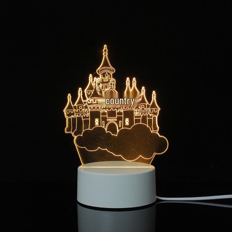 3D Cartoon Night Light: Custom Acrylic Bedside Lamp for Atmosphere & Gifts