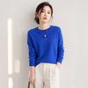 Women Crew Neck Solid Color Knit Sweater Long Sleeve Loose Fit Casual Ladies All Match Autumn Winter Basic Pullover