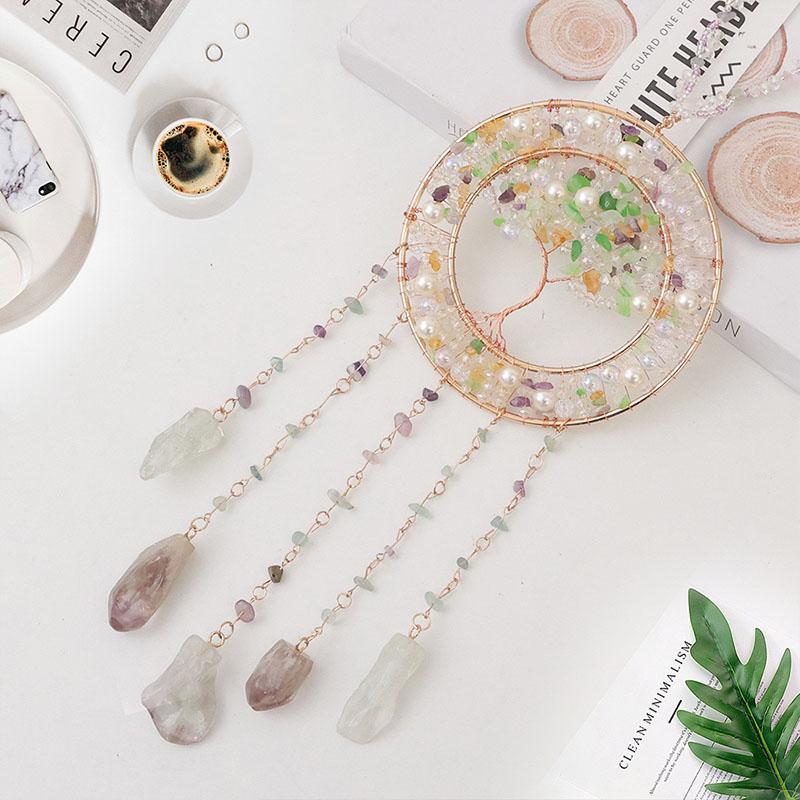 Хрустальное Дерево Жизни Музыка Ветра Домашние Украшения Настенные Подвески Ловцы Солнца Дверные Подвески Украшения для Спальни Ручная Работа Подарки