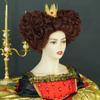 Royal Queen Wig Dark Red Short Curly Hair Synthetic Heart Cosplay Wigs Halloween Costume Party Wig
