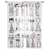 Cartoon Cat Kitty Drapes for Living Room Bedroom Kitchen Decoration Contemporary Kawaii Animal Pet Chiffon Sheer Curtain
