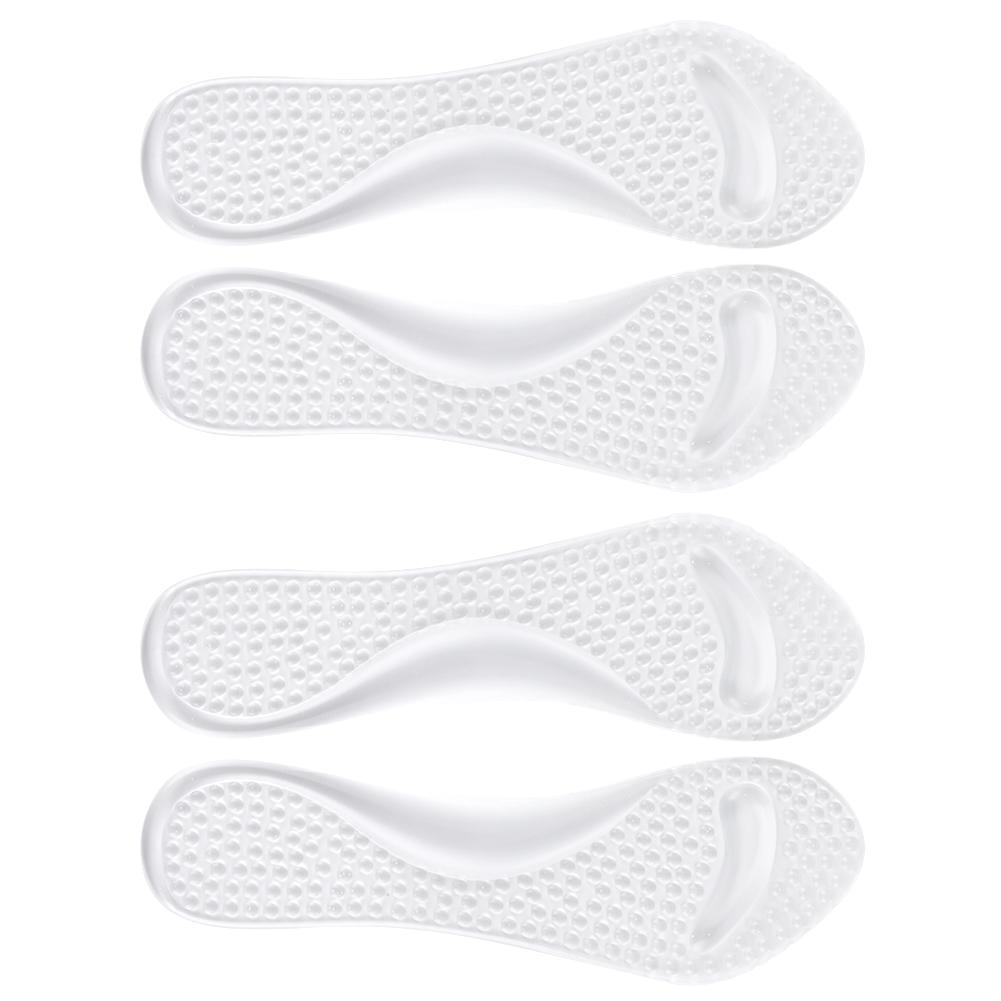 2 Pairs Shoe Pad Transparent Silicone 3 4 Shakeproof Massaging Foot Pad for Fatigue Relief