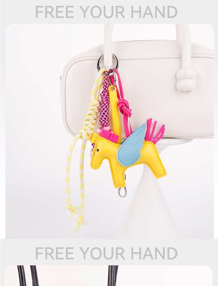 Exquisite Pegasus Handmade Keychain: Angel Pony Pendant & Car Accessory, Cute Bag Charm
