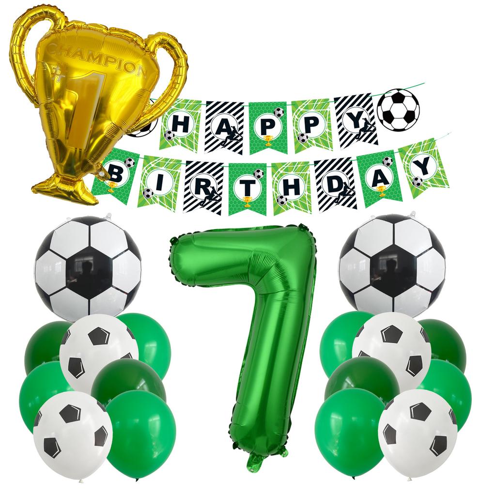 Neue Fußball Trophäe Aluminiumfolienballon Flaggen Set Geburtstagsballon Party Dekoration Sportthema