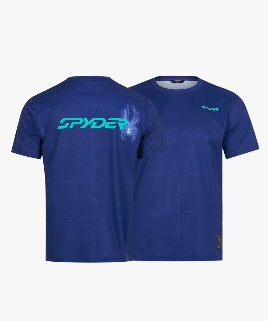 SPYDER Men'S Badminton Court Line Motif Short Sleeve T-Shirt Splmcnrs224Mppl