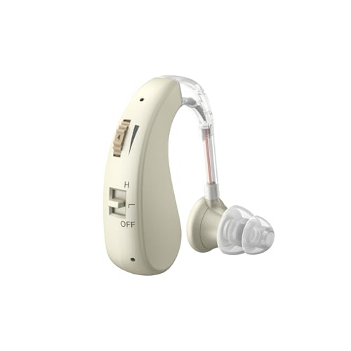 LQHZC Rechargeable Hearing Amplifier for Seniors, Binaural, with AI Noise Cancellation, Lightweight and Compact, Ear-Hook Type, Perfect Gift for Respe