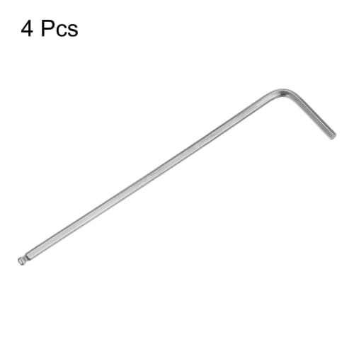 uxcell 2mm Ball Hex Wrench, L-Shaped Hex Key Wrench Set, Long, Precision 4-Piece Set, Easy to Apply Force, For Tightening, DIY Tools, Total Length 80m