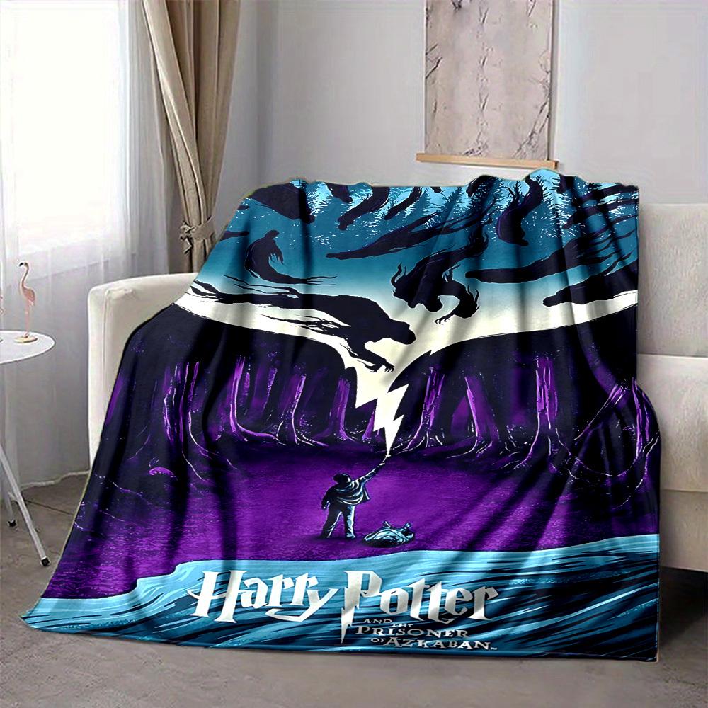 1pc Harry Potter Flannel Throw Blanket - HD Printed Lightweight Soft Warm All-Season Blanket for Sofa, Bed, Travel, Camping 095