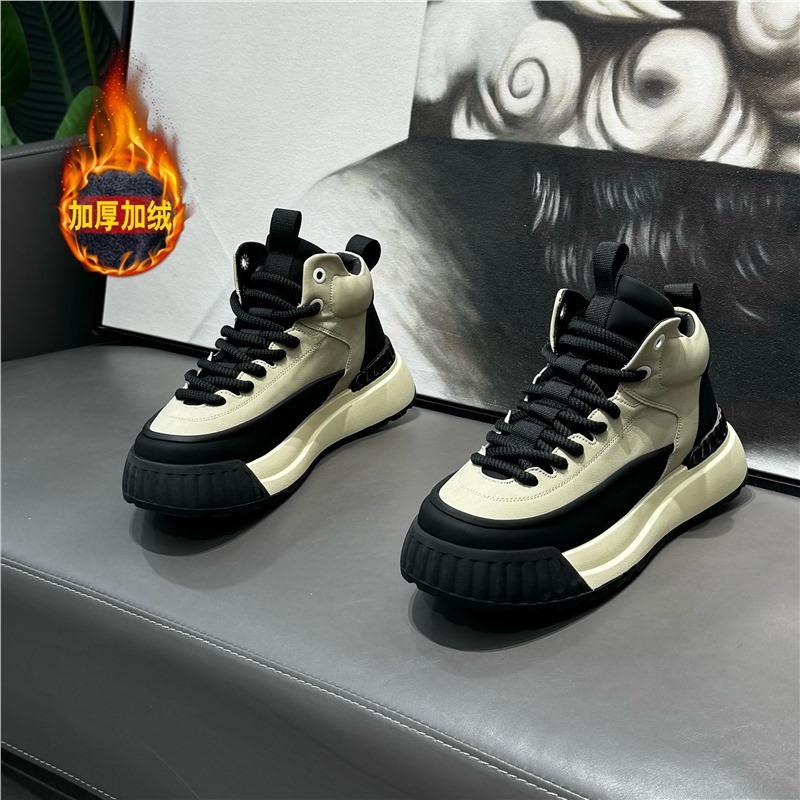Shoes spring new mid-top shoes trendy lace-up platform shoes outdoor sports and leisure shoes qs