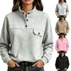 Damen Pullover mit langen Ärmeln, Rundhalsausschnitt und Tasche, Lässiger Pullover für den Alltag
