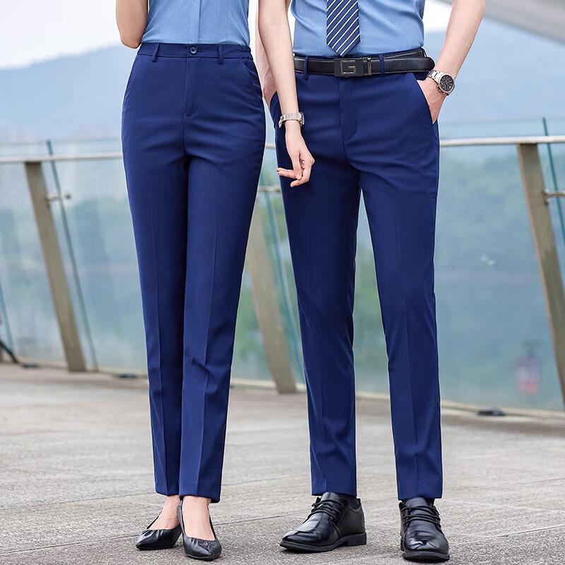 Kaseye Sapphire Blue Professional Straight-Leg Trousers 40