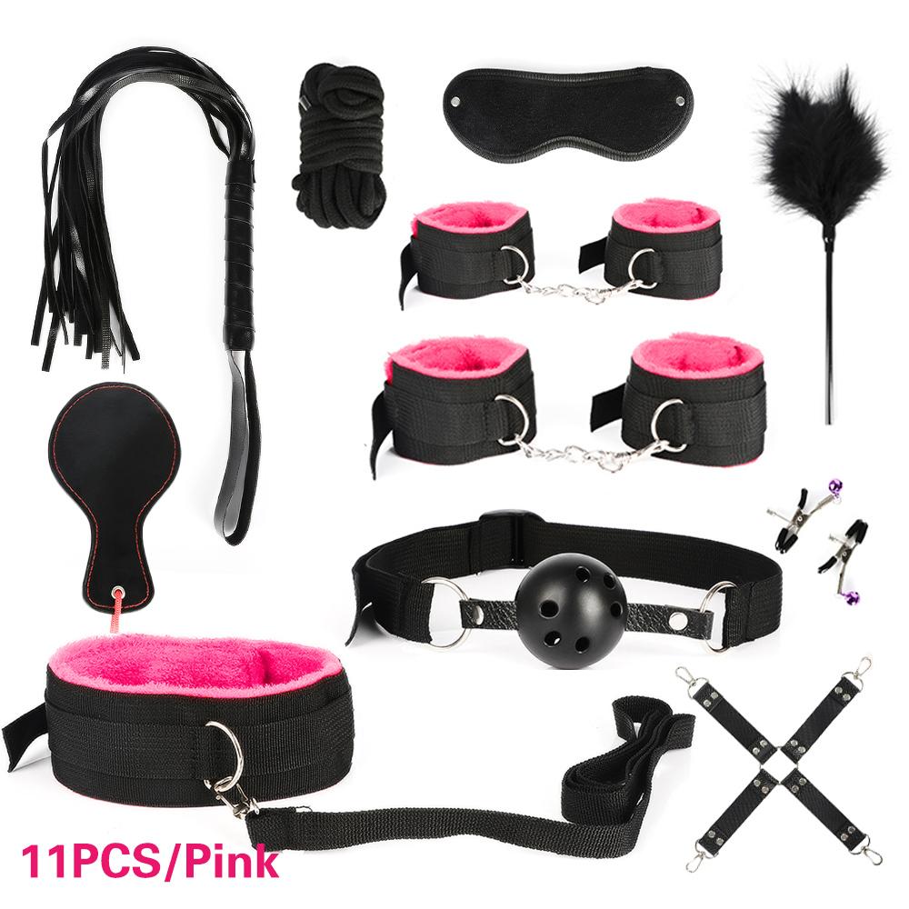 BDSM Bondage Adult Game Prop Vibrator Butt Plug G spot massage Handcuff Whip Mouth Gag Anal Bead Sex Toy For Couples