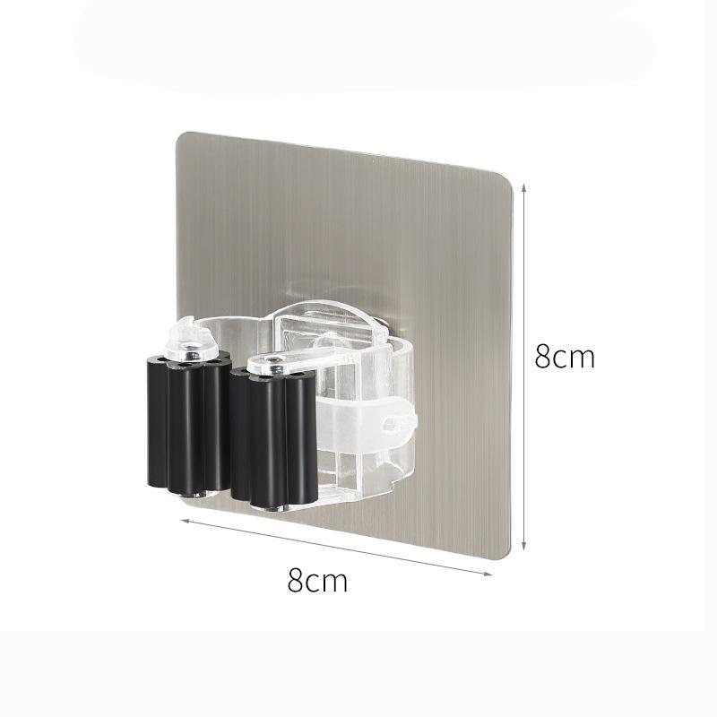 

Держатель для швабры настенный, зажим для швабры, прочный бытовой крючок для ванной комнаты, стойка, сильная присоска, без гвоздей, бесшовное хранение, зажим для швабры