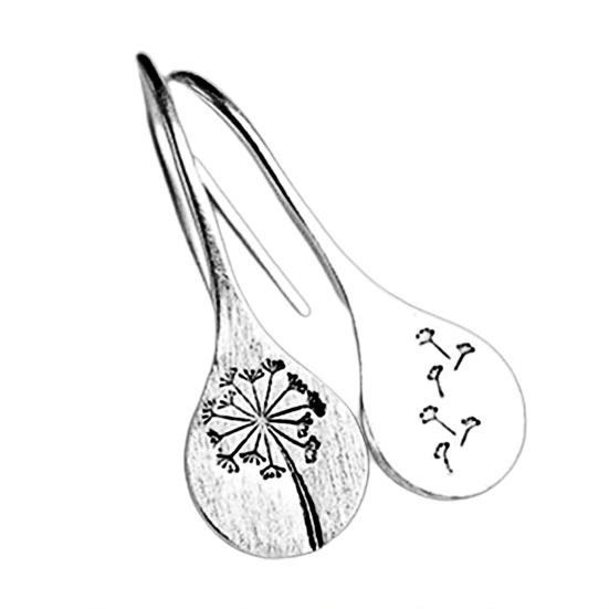 

Simple Fashion Dandelions Dangle Earrings Retro Stainless Steel Pendant Jewelry срібний