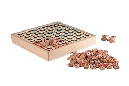

Kiyoraka NS-D01 Board-Style Brain Training Sudoku Puzzle, Wisdom Game Toy, Time-Killing Gift, Wood Color