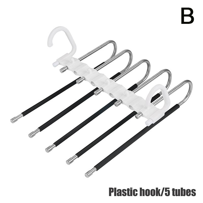 Sammenleggbare magiske buksehengere 5/9 lag rustfritt stål plassbesparende klesstativ organizer for garderobe jeans bukser skjerf