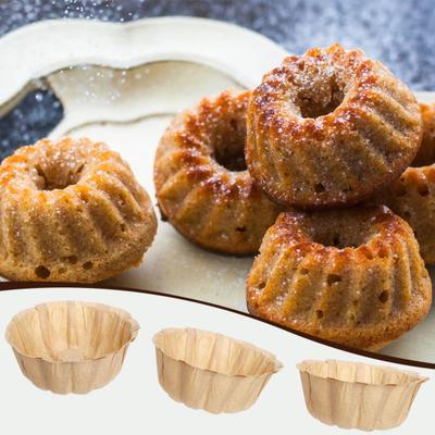 4 Inch 100 Pcs Mini Fluted Tube Pan Liner Nonstick Greaseproof Heat Resistant Paper Cake Pan Liners