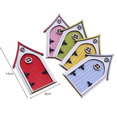 Puppenhaus Mini Holz Märchen Tür Puppenhaus Zwergentür Modell Miniatur Gartenszene DIY Möbel Dekorationszubehör