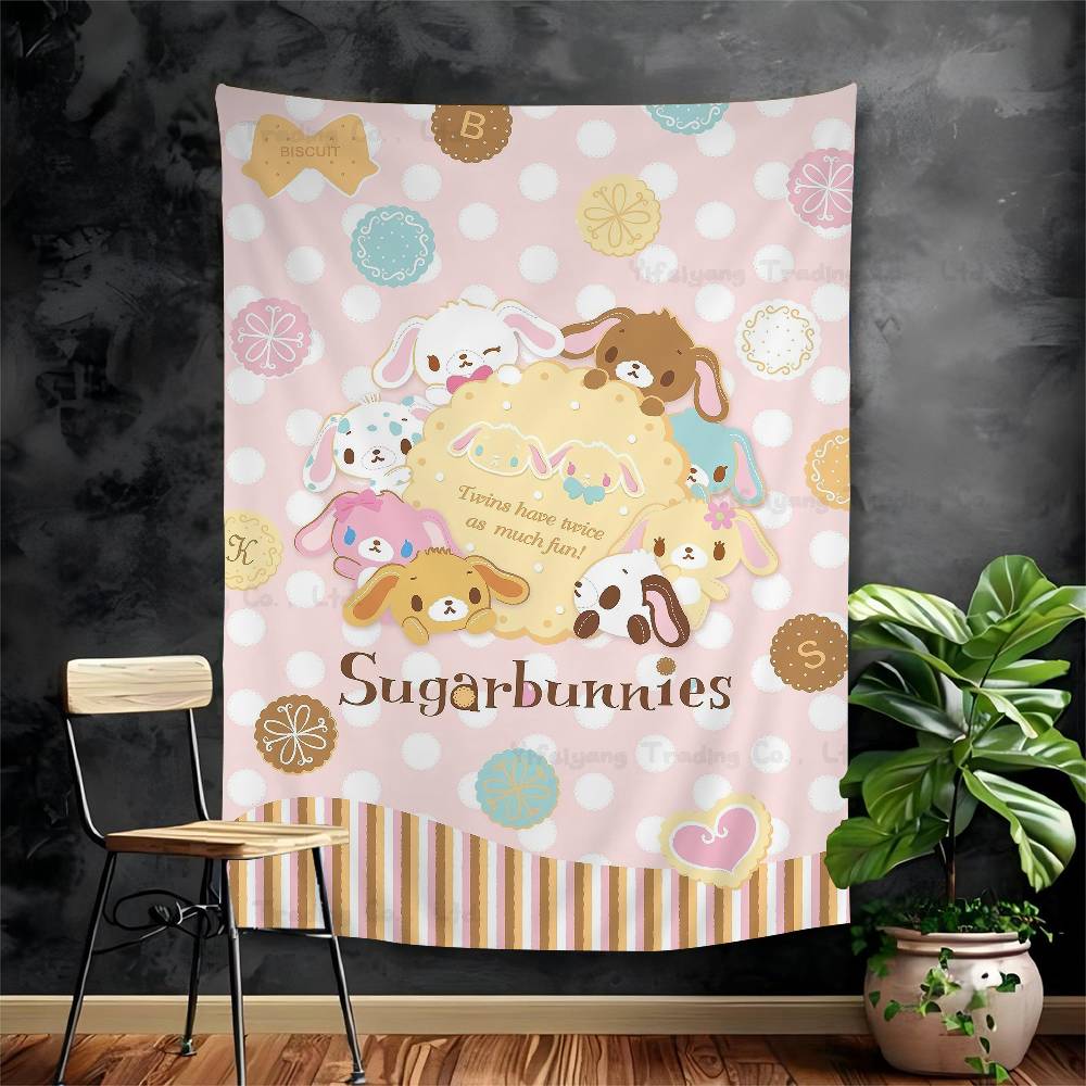 Sugarbunnies Anime Kawaii Movie Anime Tapestry Hanging Tarot Hippie Wall Rugs Dorm Home Decor