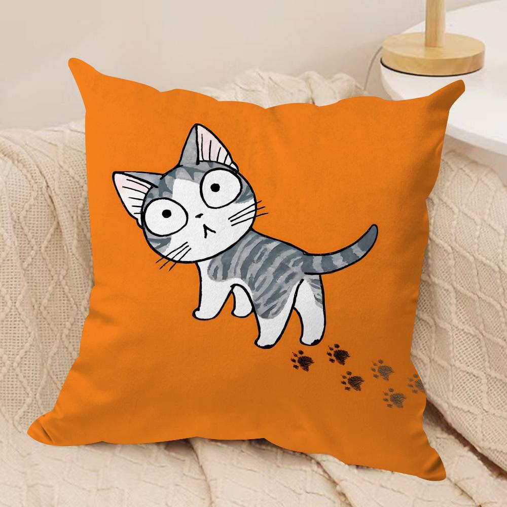 CChis Sweet Home Cushion Cover Silky Short Plush DoubleSided Printed Pillow Case for Sofa All Seasons Home Decor Gift