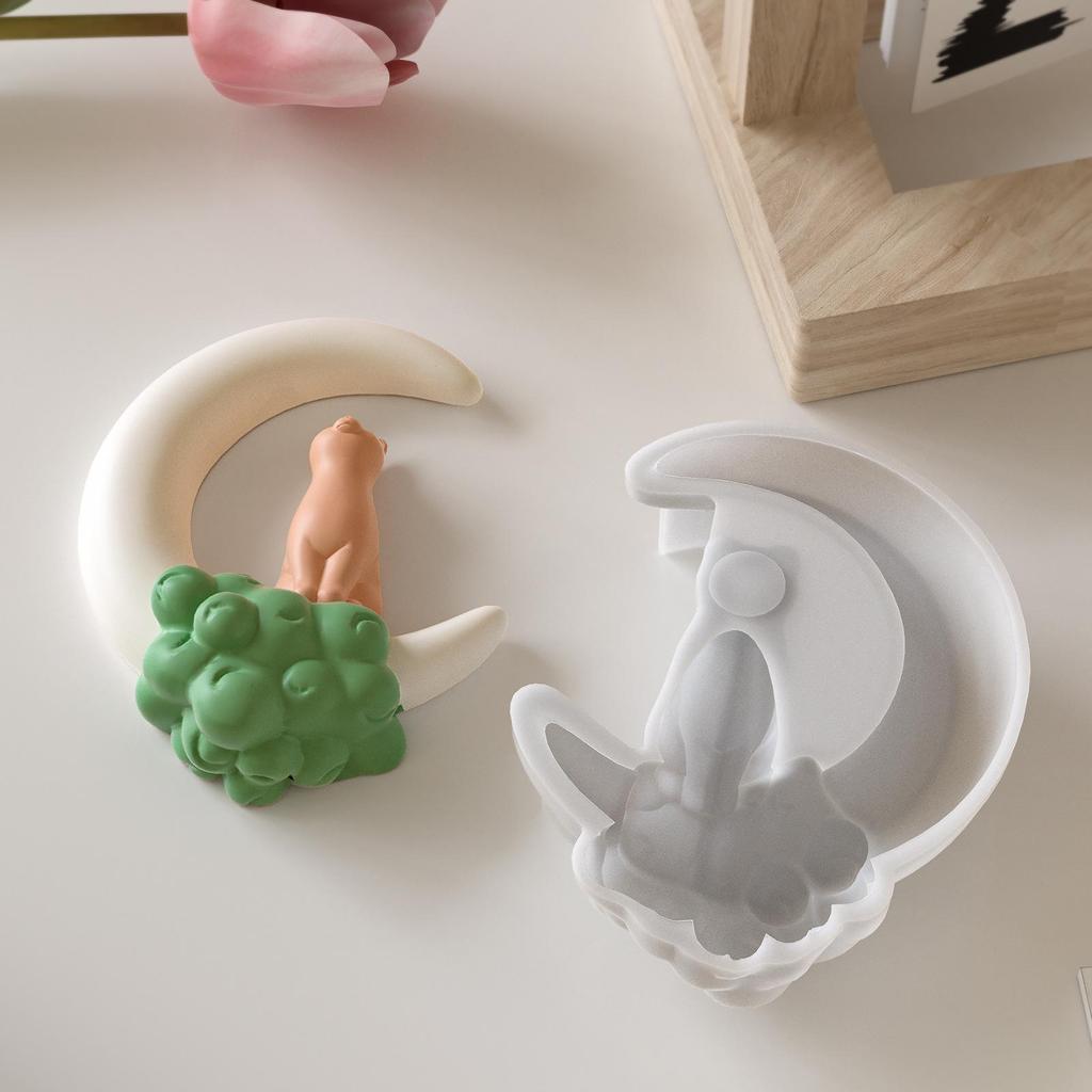 Moon Cat Silicone Mold: DIY Aroma Stone & Plaster Epoxy for Cross-Border Bubble Cloud Starry Sky Ornament