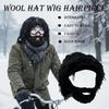 1Pcs Funny Wig Beard Knitted Hats Punk-Style Knitted Cap Hobo Mad Scientist Hip Hop Handmade Knit Warm Winter Cap Beanies Hat