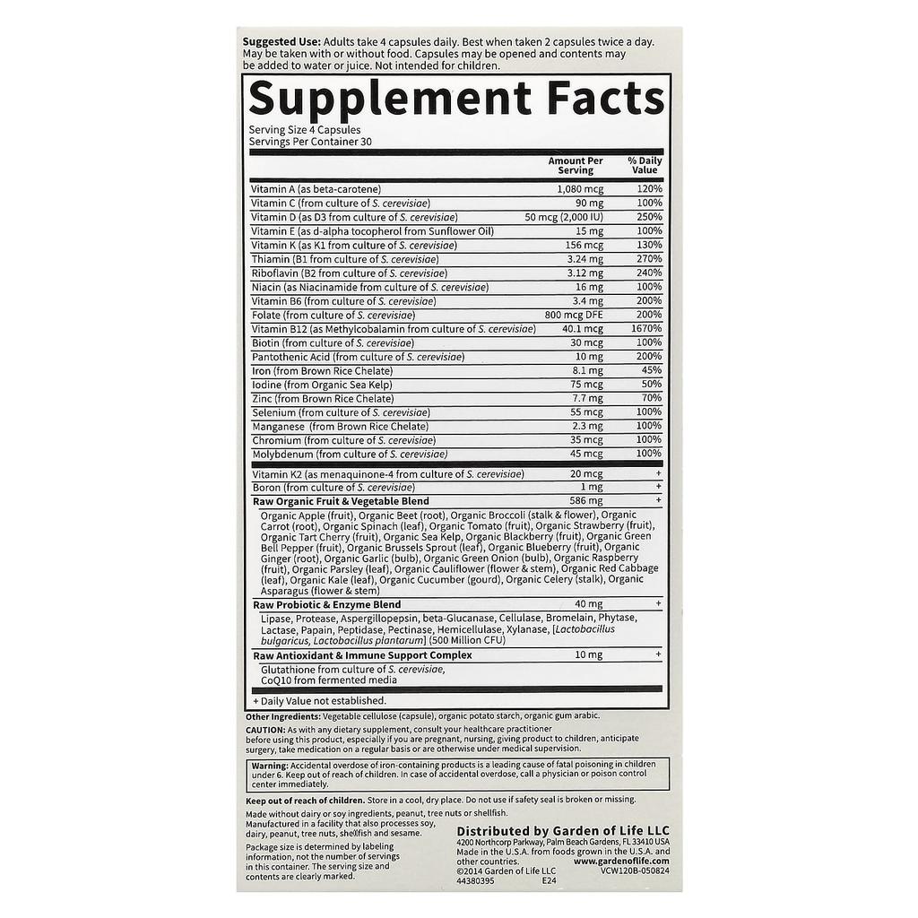 Vitamin Code®, Women's Whole Food Multivitamin, 120 Veggie Caps