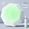 12-Rib Automatic Folding Gradient Sun & Rain Umbrella, Black Glue Anti-UV Protection