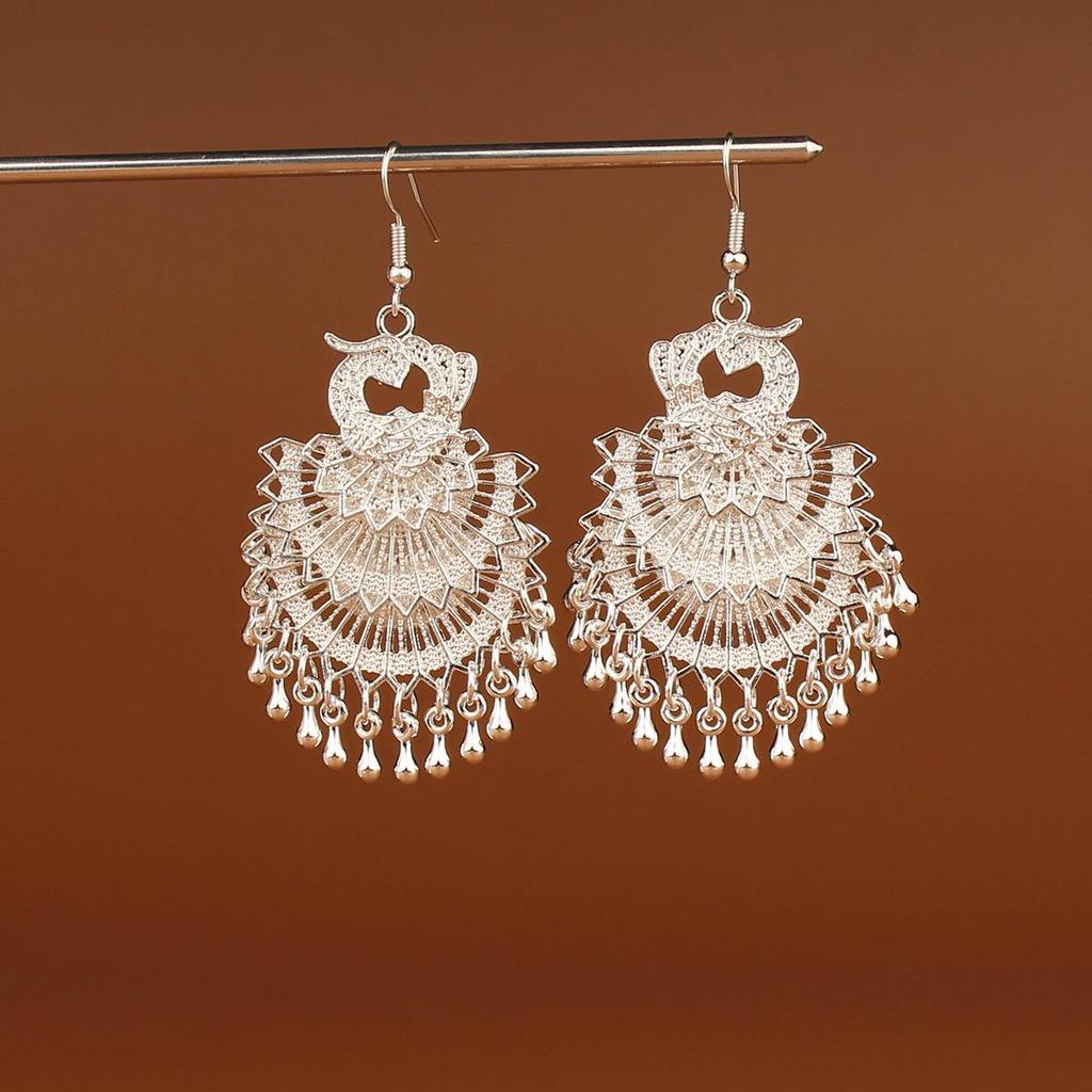 Retro Miao Silver Tassel Earrings: Ethnic Yunnan Long Dangle Women's Jewelry