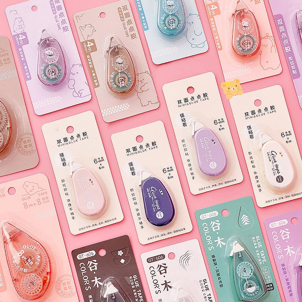 Dot Roller Adhesive Tape With Correction Tape Dispenser Portable Double Sided Glue Tape For Journaling