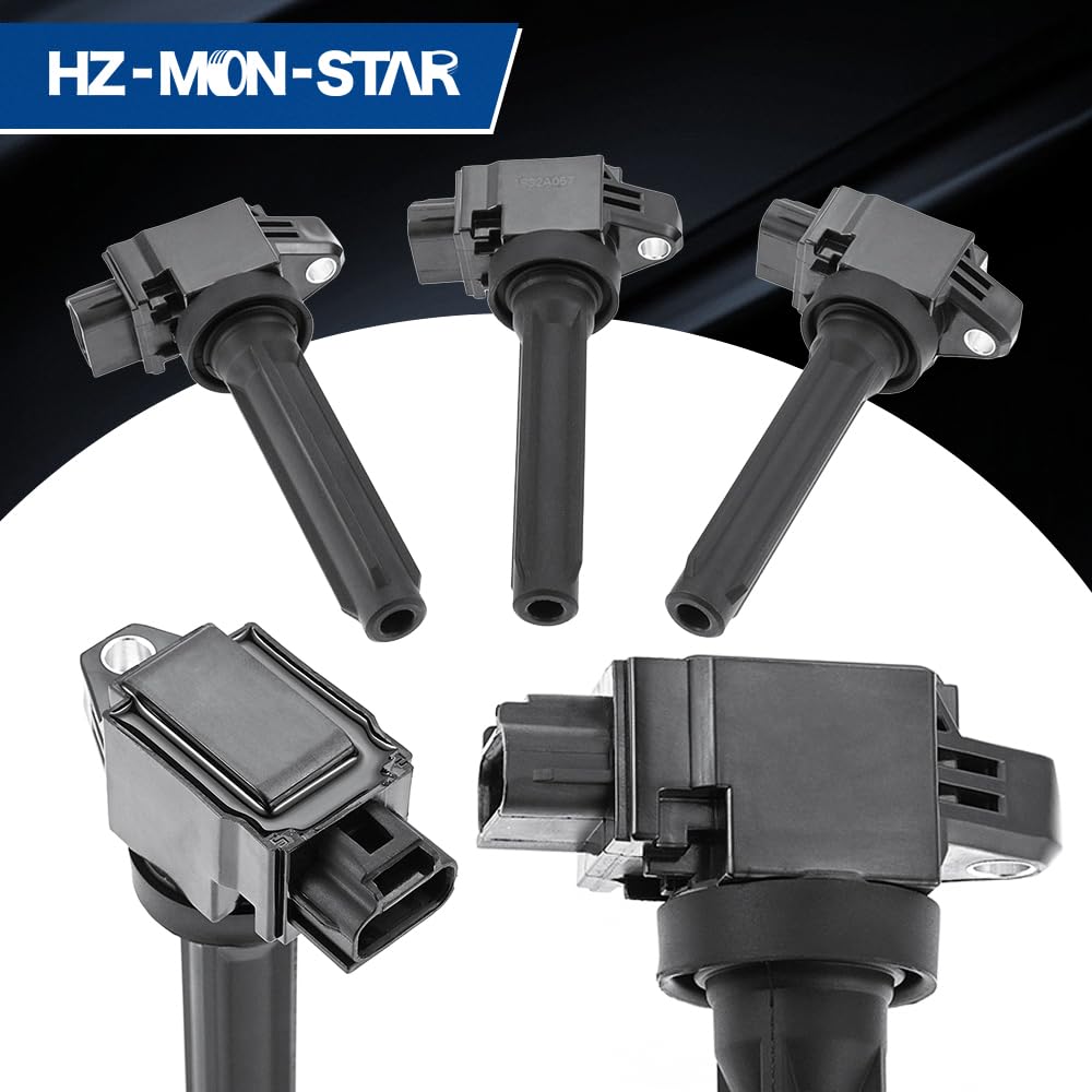 HZ-MON-STAR Ignition Coils, 3-Pin, Compatible with Part Number 1832A057, for Mitsubishi and Nissan Vehicles, Engine Repair Parts