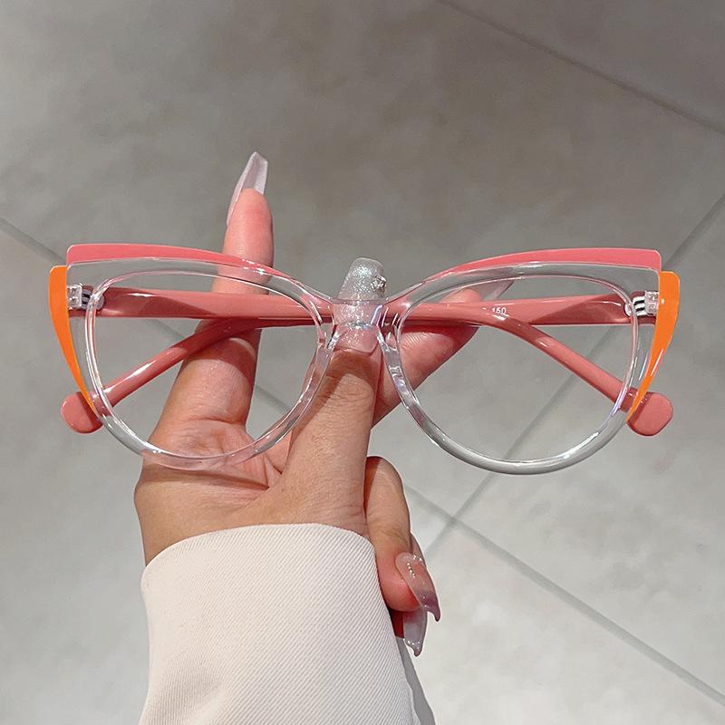 

New Cat Eye Splicing Color Dopamine Color Anti Blue Light Glasses for women men 2025 Computer Goggles