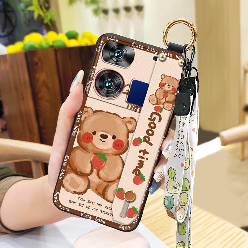 Dirt-resistant Back Cover Phone Case For ZTE Nubia Z60 Ultra Soft Case Shockproof Protective Anti-dust Cute Lanyard Ring