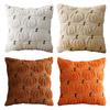 Halloween Pumpkin Fall Throw Pillow Covers Embroidery Soft Faux Fur Pillow Covers Fluffy Plush Accent Pillow Cases for Farmhouse