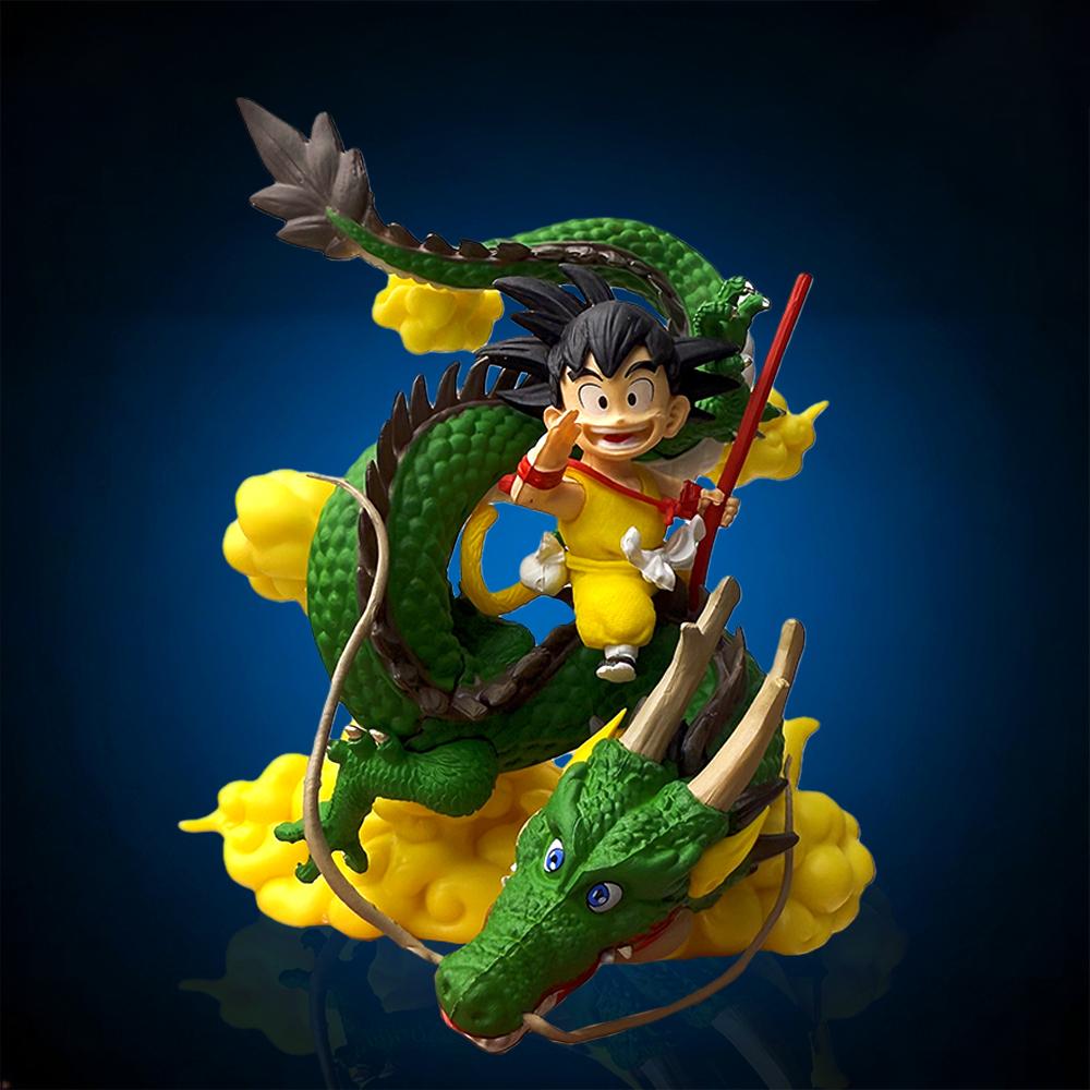 Figura de Anime Dragon Ball de 15 cm Goku y Figura de Dragón Figuras de Acción de PVC Modelo de Colección Juguetes Regalos