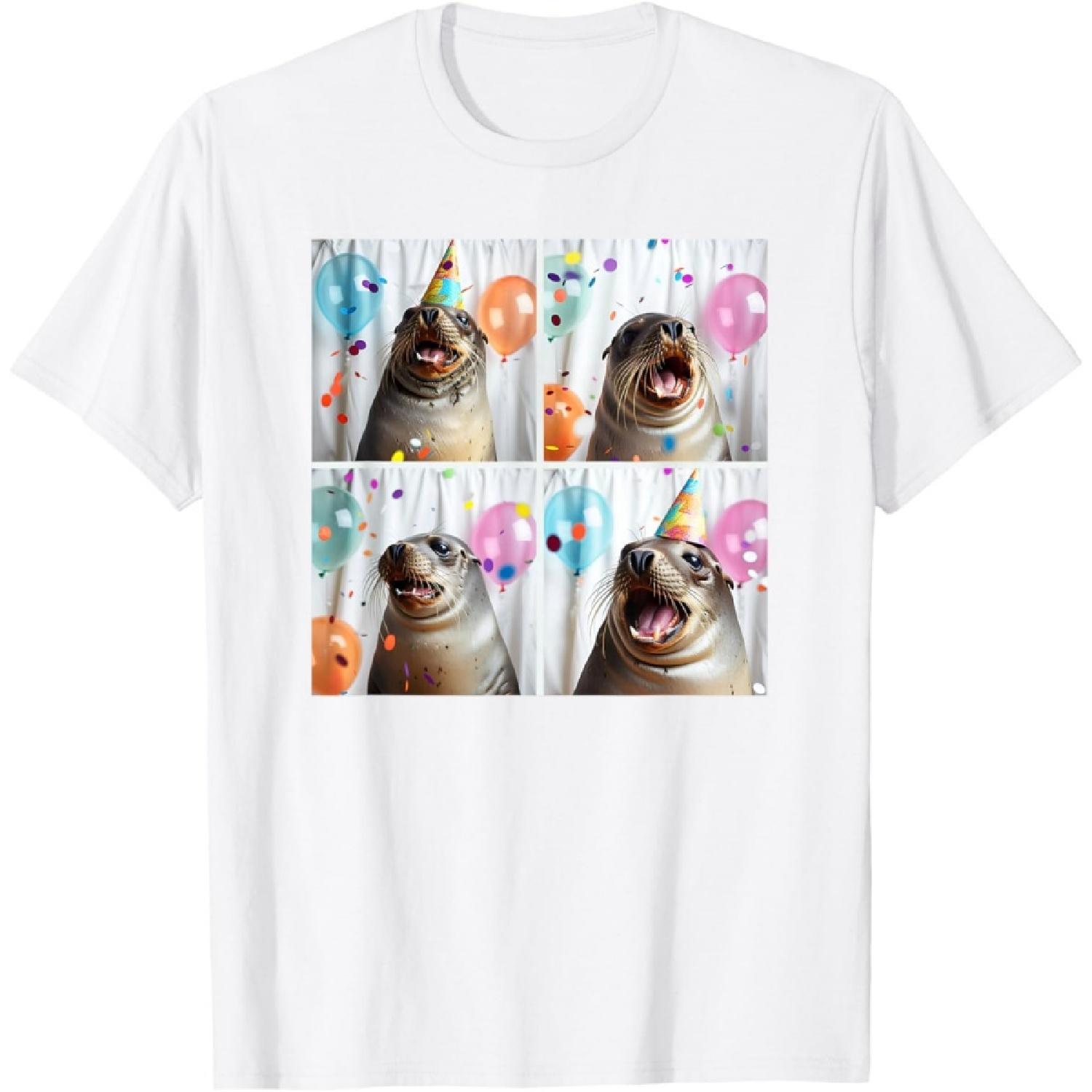 Seal Face Party Hat Ocean Seal Lover Funny Harbor Seal Pup T-Shirt XXXXXL белый