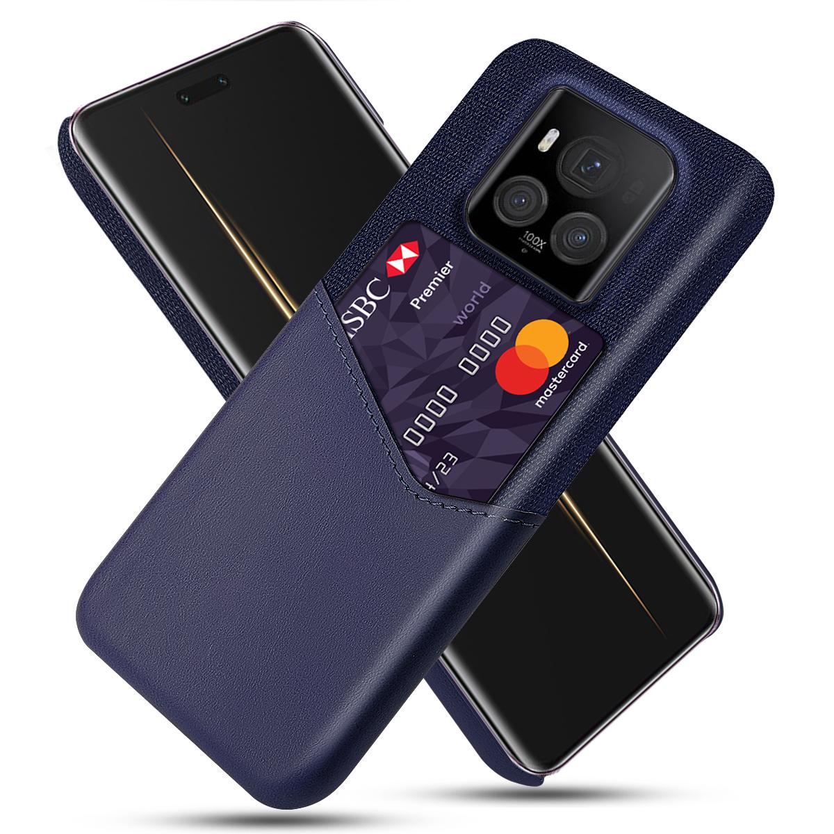 

For Honor Magic6 Ultimate 5G Protective Case with Card Slot PC Phone Cover Blue