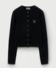 Satur (W) Lauren Wool Blend Crew Neck Knit Cardigan Black