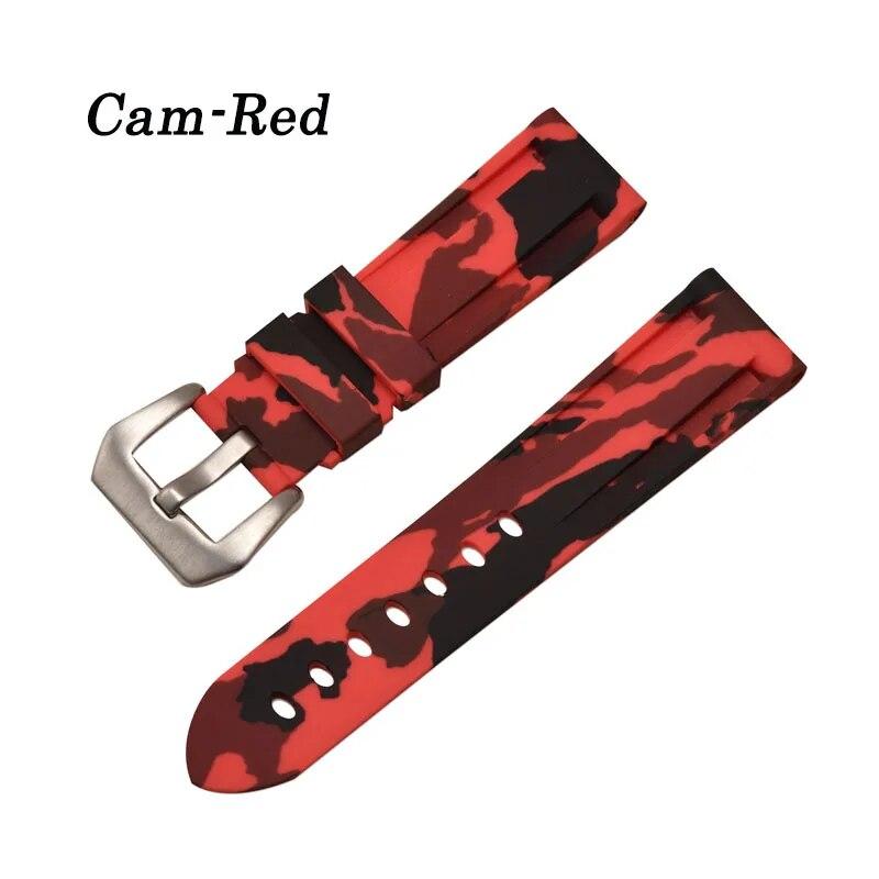 Universal 20mm 22mm 24mm 26mm Silikon Armband Camouflage Gummi Armband Sport Ersatz Uhr Band für männer Handgelenk Band