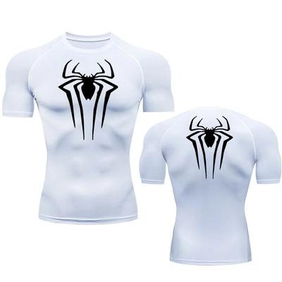 Kompressionsshirt Sommer Herren T-Shirt Weiß Kurzarm Atmungsaktiv Schnelltrocknend Fitness Top Sport Langarm Kompressionsshirt