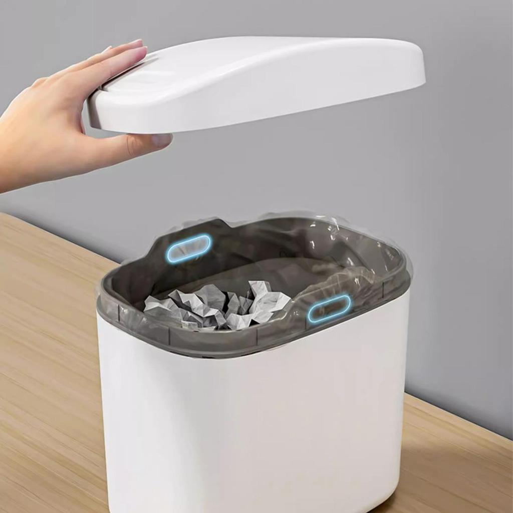 Desktop Trash Bin with Lid Multi-Functional Table Wastebasket Garbage Can Dustbin Wastebasket Trash Can Dispenser for Bathroom