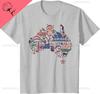 Travel Australia Map Sydney Australian Vacation Souvenir Cotton Tee Casual Streetwear Vintage Clothes Camiseta Hombre