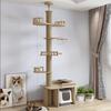 Space-Saving Solid Wood Cat Tree Tower: Climbing Frame, Bed, and Jumping Platform for Small Apartments