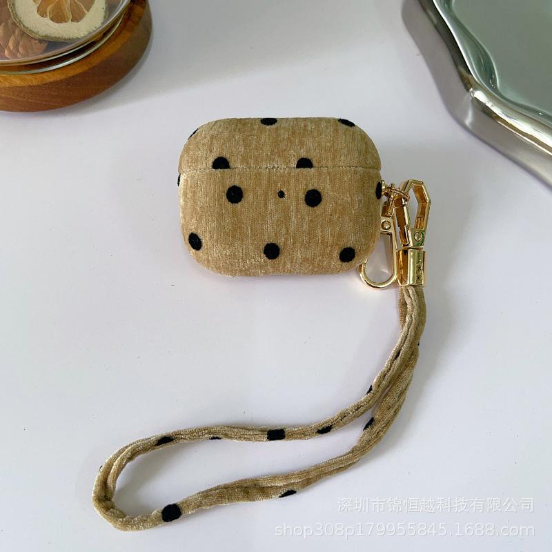 Suitable for AirPods 1 generation wireless earphone cover first generation polka dot fine velvet shell pro1 generation third generation hard case