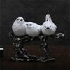 Animal Statue Modern Sculpture for Home Office Desk Decor Resin Birds Figurine Gifts Decorative Birds on Branch Statue