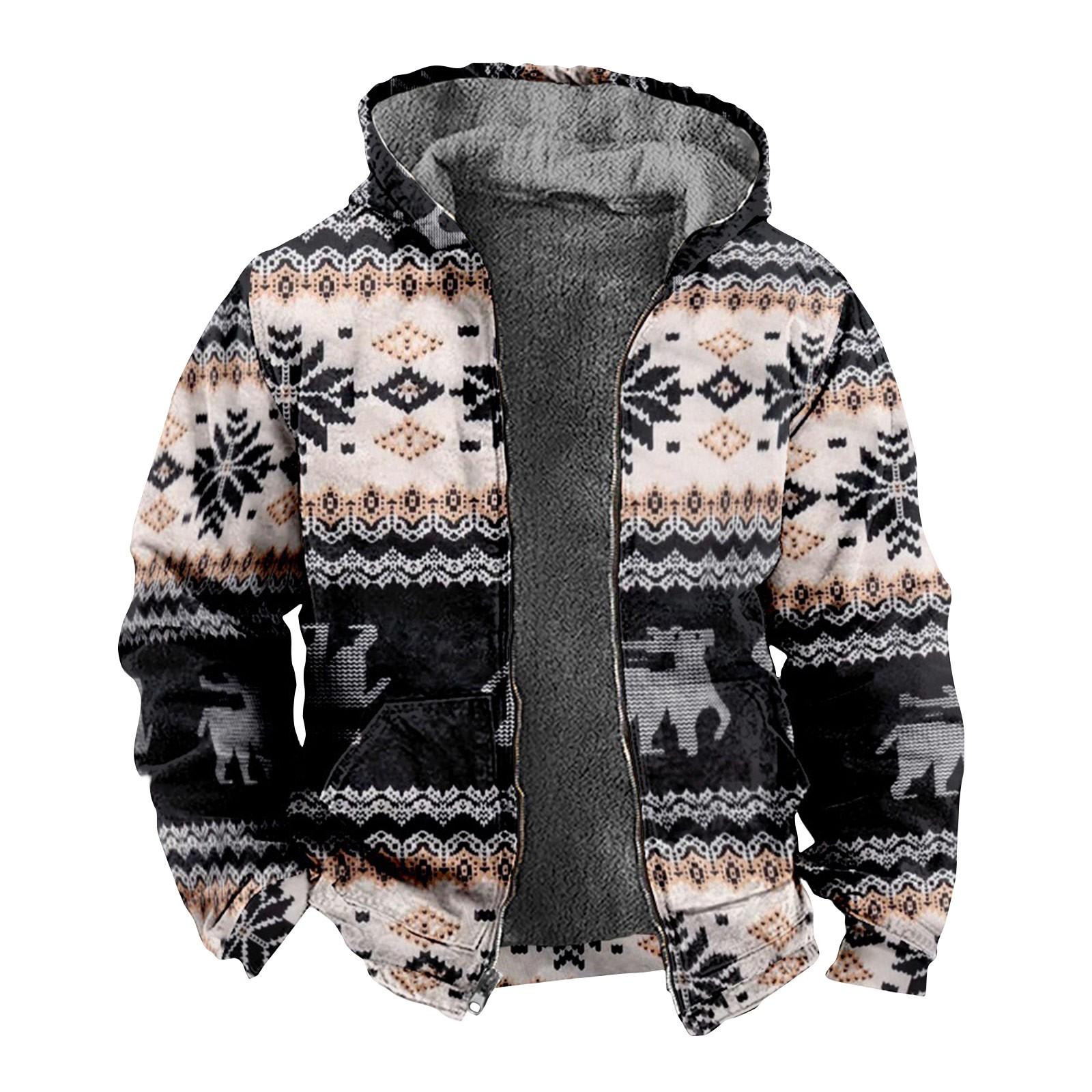 

Мужская куртка с рождественским принтом, мужская весенне-осенняя повседневная трендовая куртка на молнии с капюшоном L бежевый