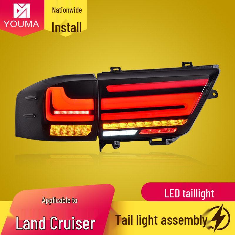 Светодиодные задние фонари Toyota Land Cruiser LC300 22-25: Динамические последовательные указатели поворота