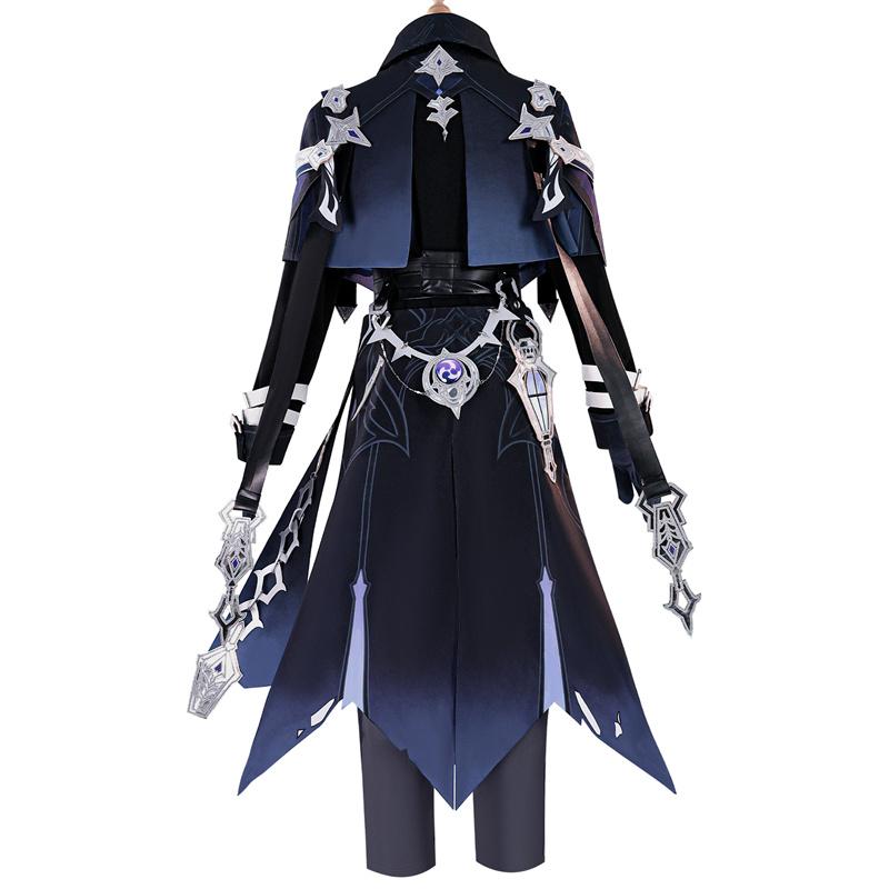 Game Genshin Impact Flins Cosplay Costume Shadowy Lights Stranger Wights Flins Men Suit Halloween Role Party Outfit