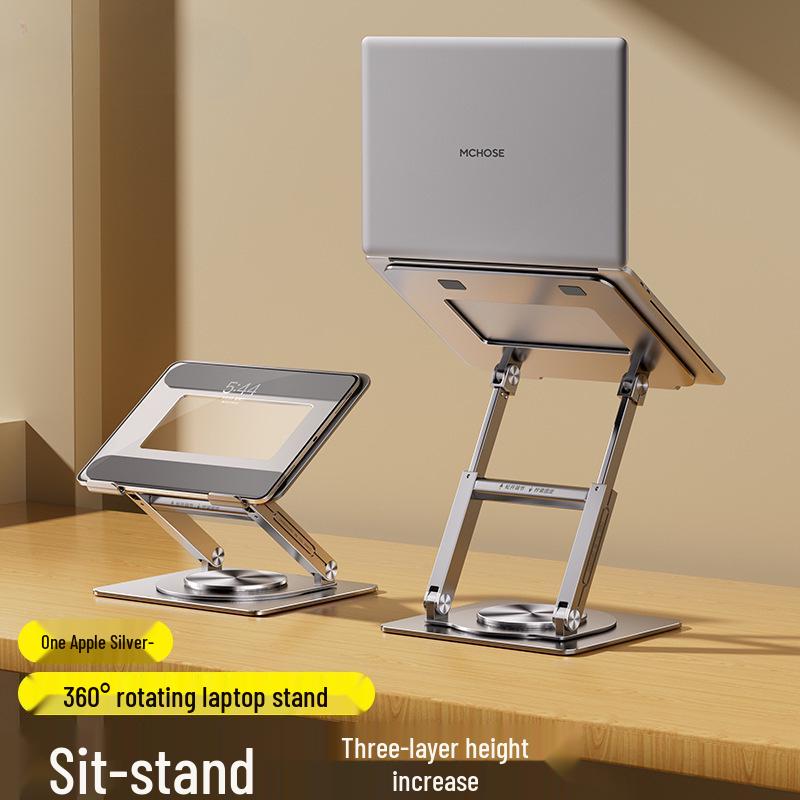 Third Gen Aluminum Alloy Folding, Height-Adjustable, Rotating Laptop Stand
